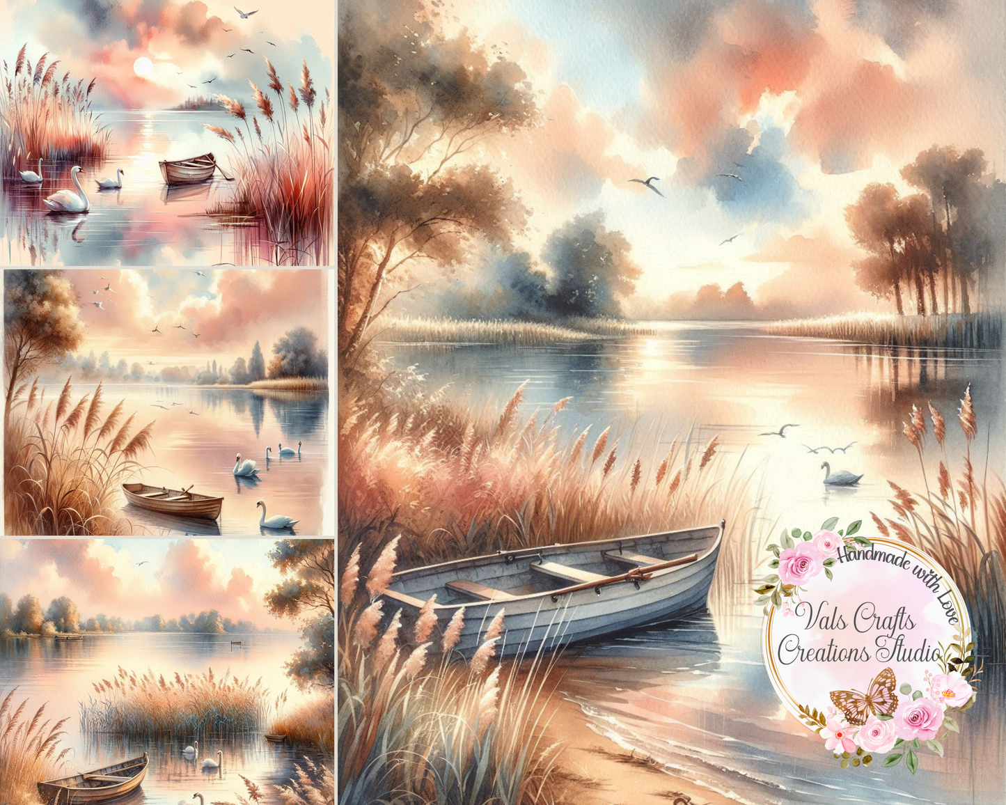 Lakeside Reverie – Digital Watercolor Paper Kit