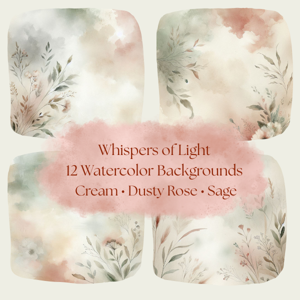 Whispers of Light: Watercolor Background Paper Collection (Digital)