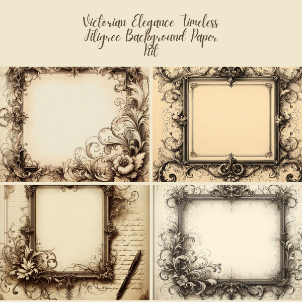 Victorian Elegance – Printed Vintage Background Kit