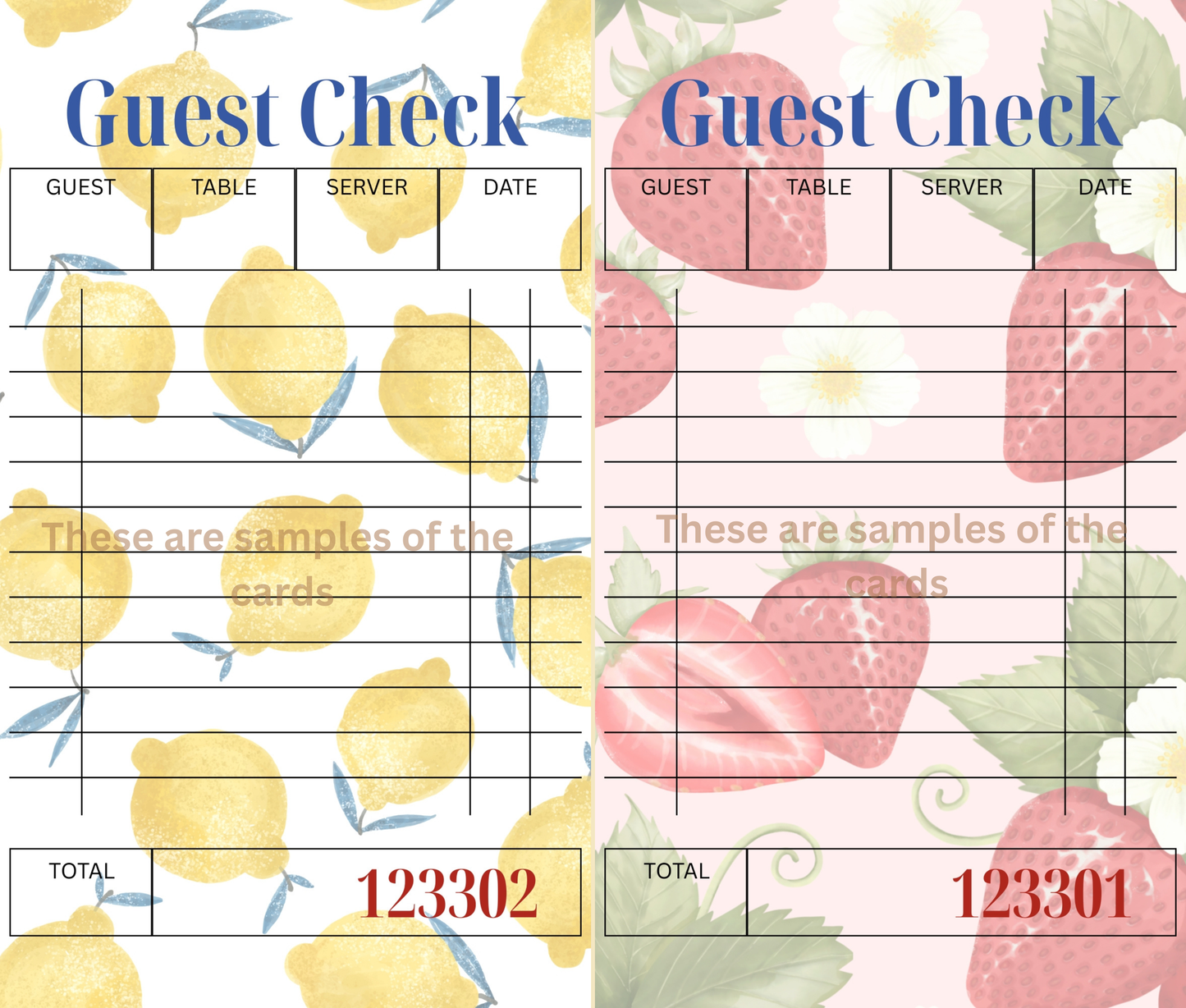 Fruit Stand Orders – Ephemera-Inspired Fruit Guest Check (Printed)