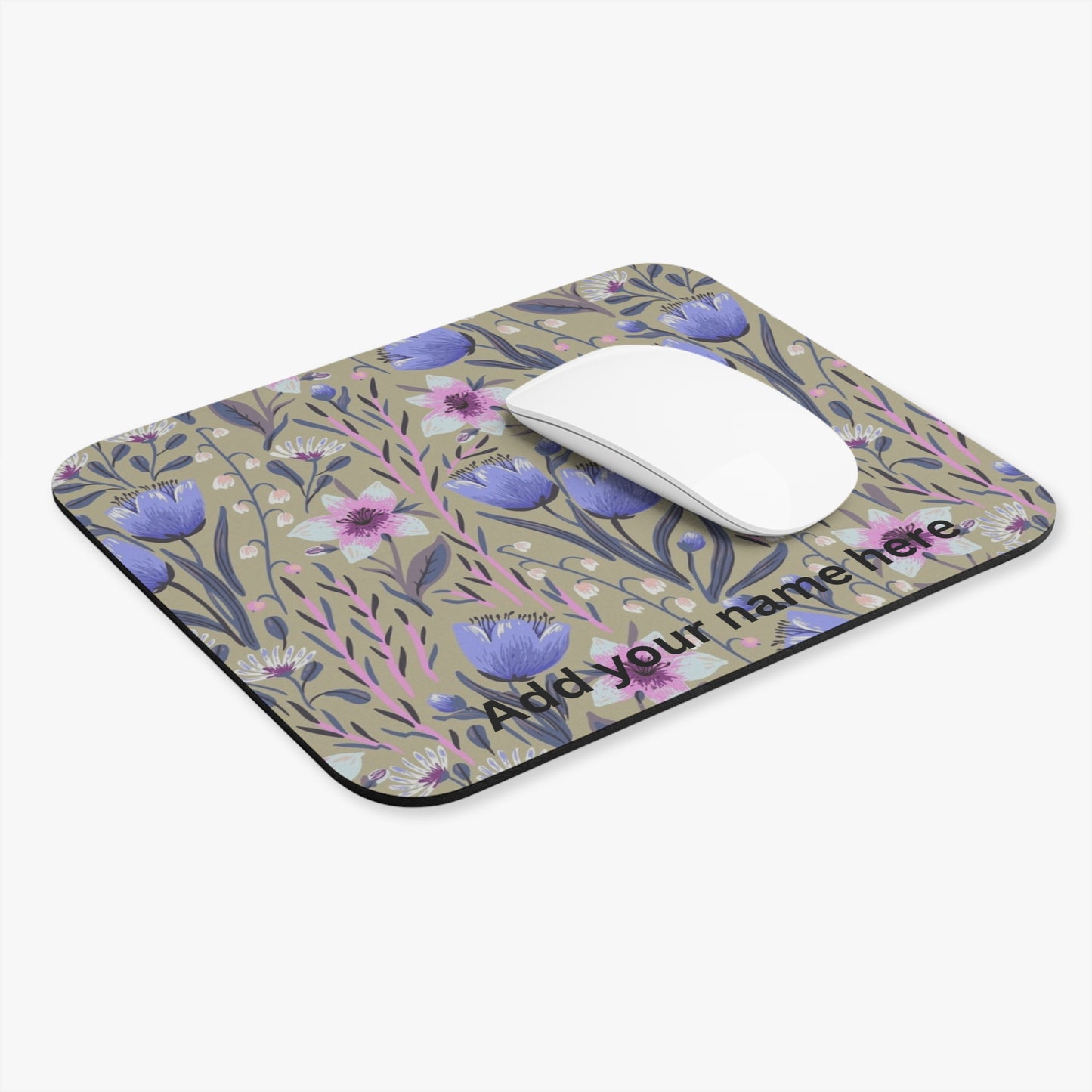 Petal Poise โ Purple Floral Mousepad (Standard or Personalized)