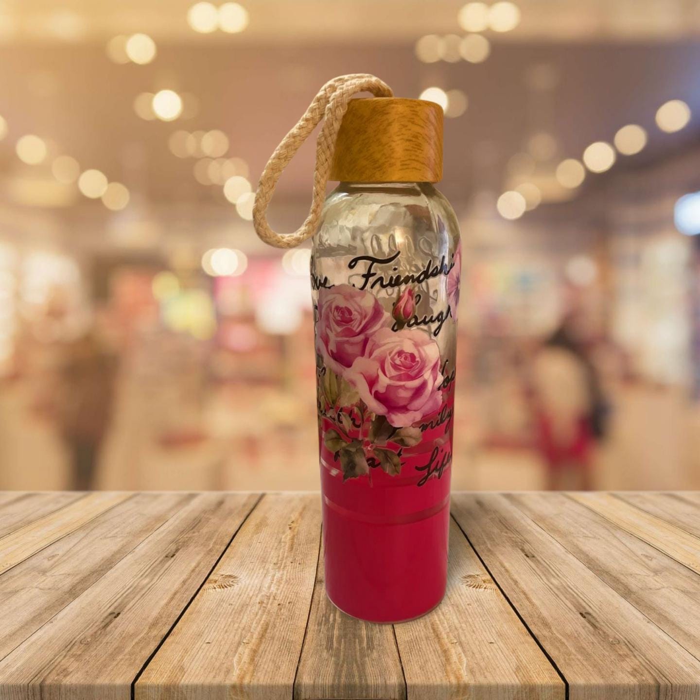 Clear and Hot Pink Glass Tumbler 4