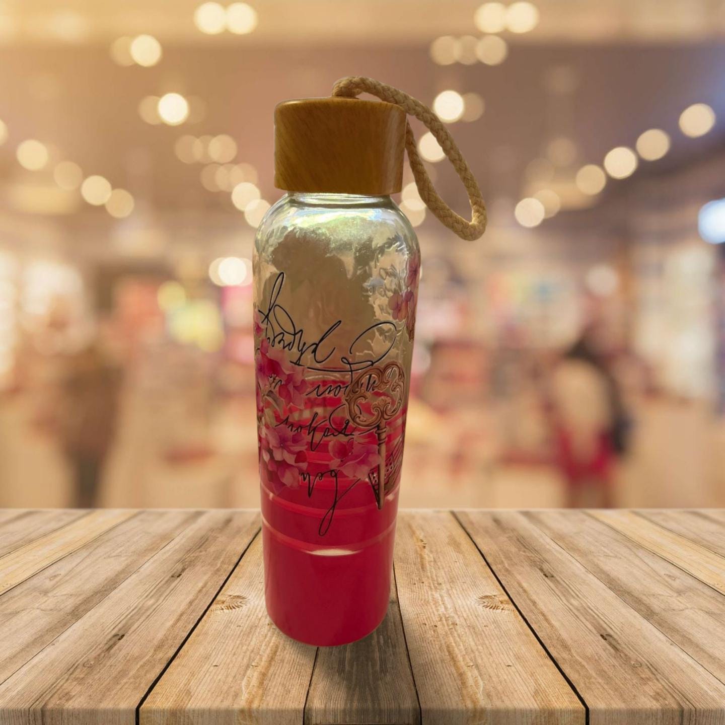 Clear and Hot Pink Glass Tumbler 1- A life of Love