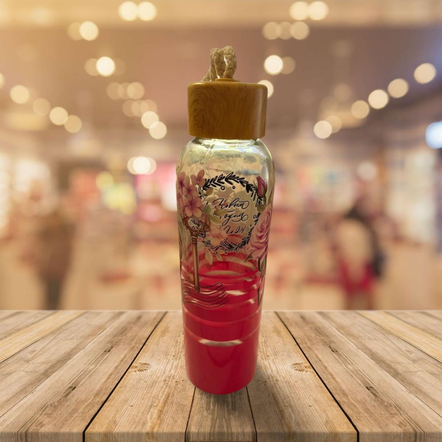 Clear and Hot Pink Glass Tumbler 1- A life of Love