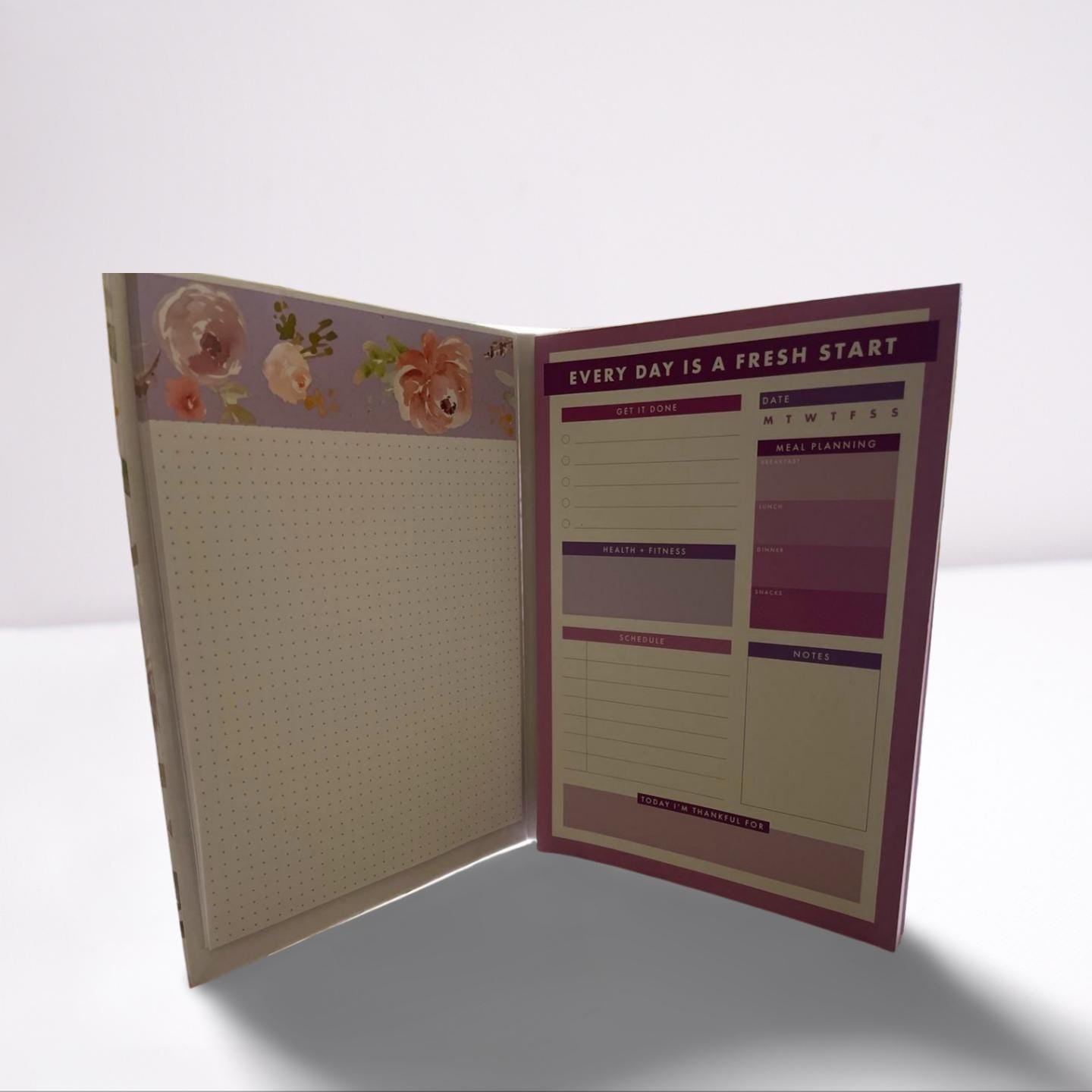Daily Planner with Inspirational Message: "Every Day is a Fresh Start"