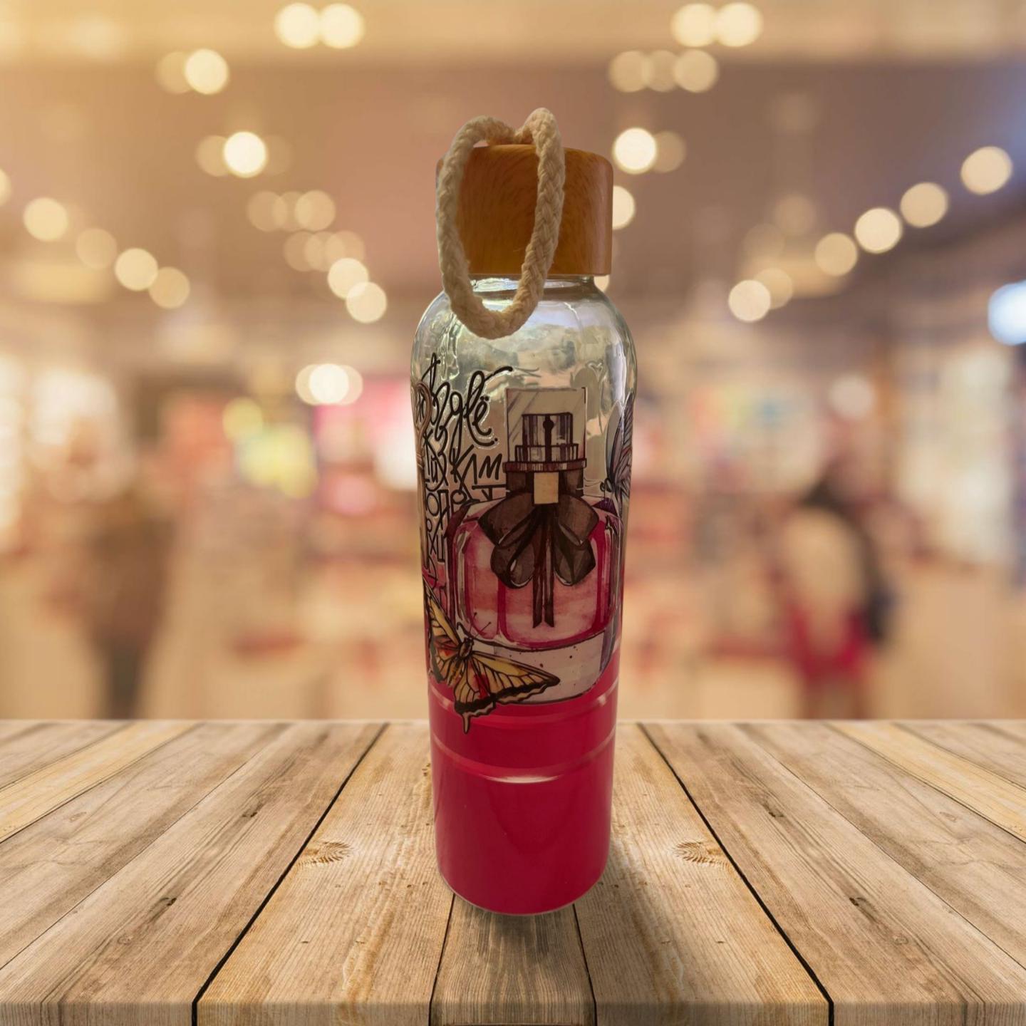 Clear and Hot Pink Glass Tumbler 2