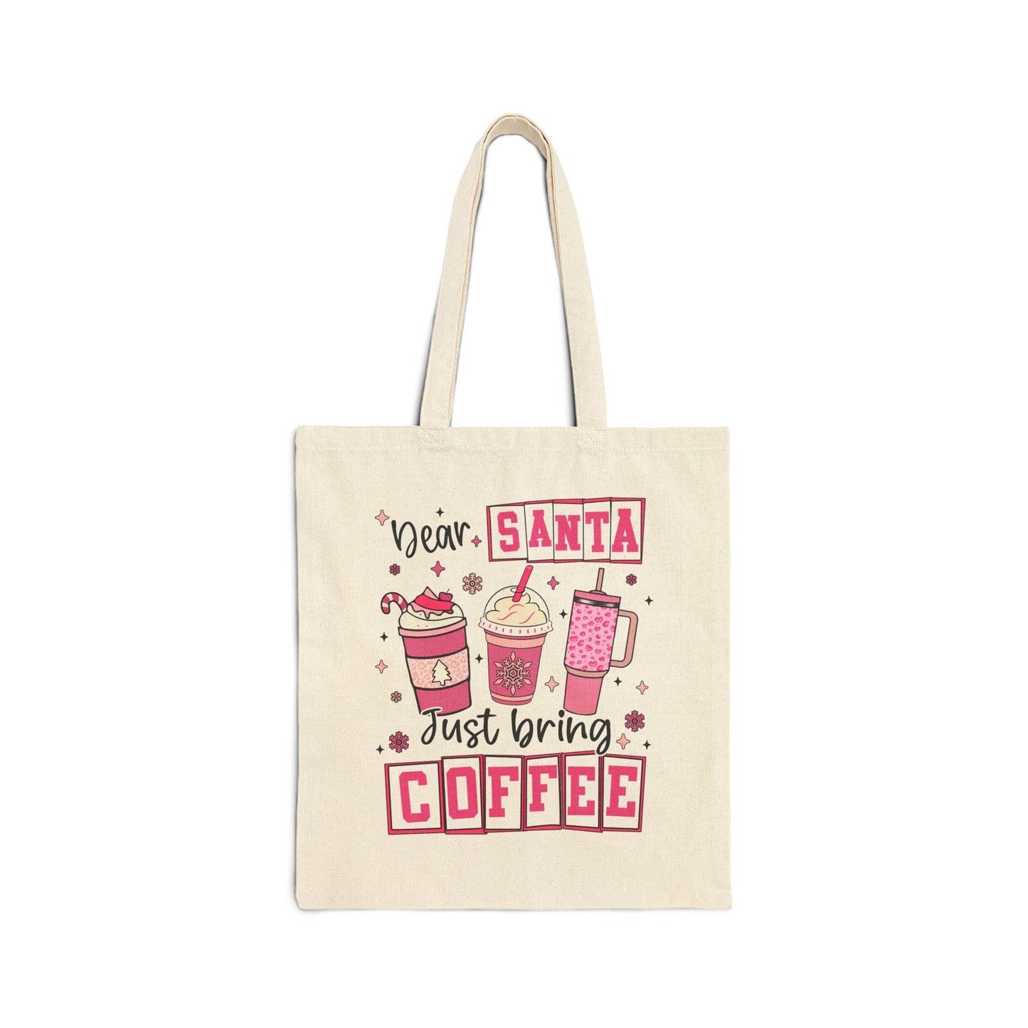 Cotton Canvas Tote Bag- Dear Santa