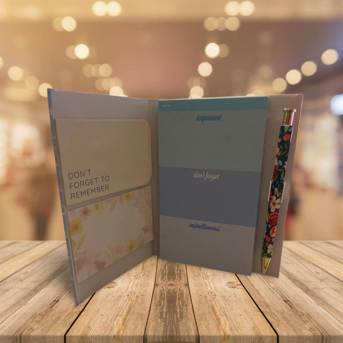 Important Notepad Set with Pen and Sticky Notes