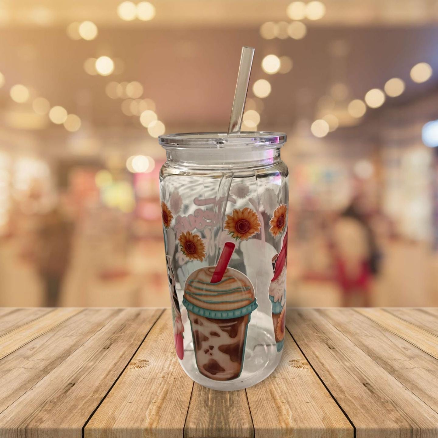 19 oz Clear Cup with Lid and Straw- Jesus Fills my Cup