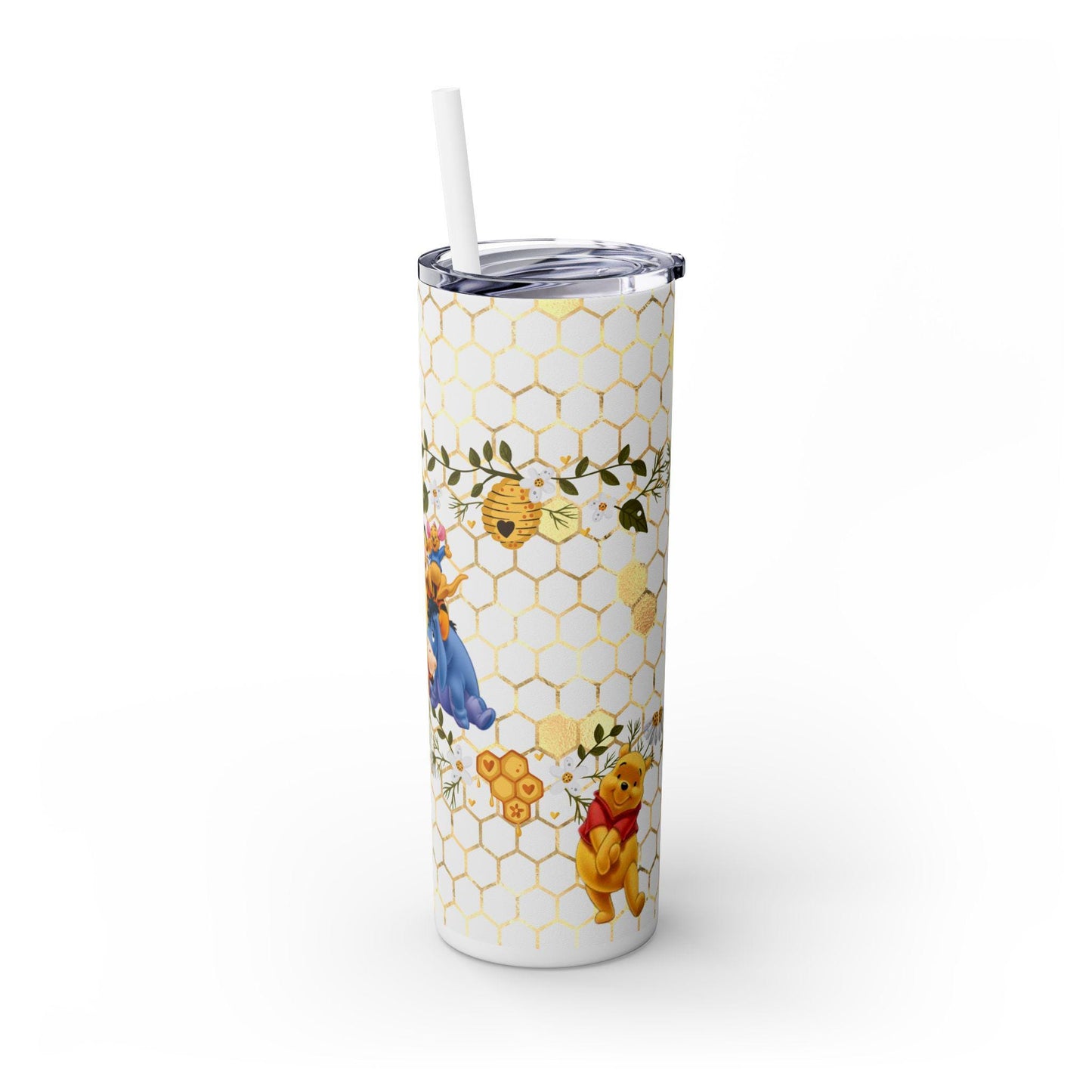 Personalized Winnie the Pooh Tumbler 20oz - Double Wall Insulated with Lid and Straw
