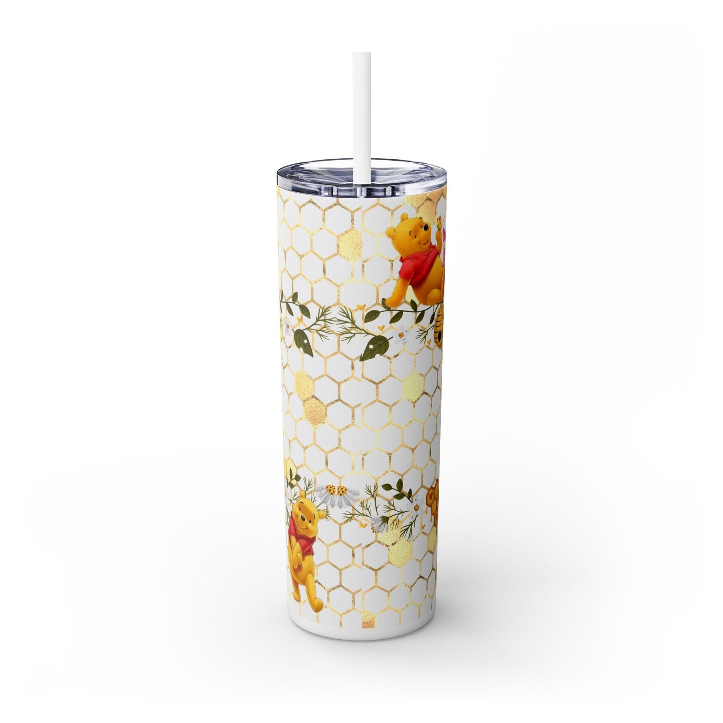 Personalized Winnie the Pooh Tumbler 20oz - Double Wall Insulated with Lid and Straw