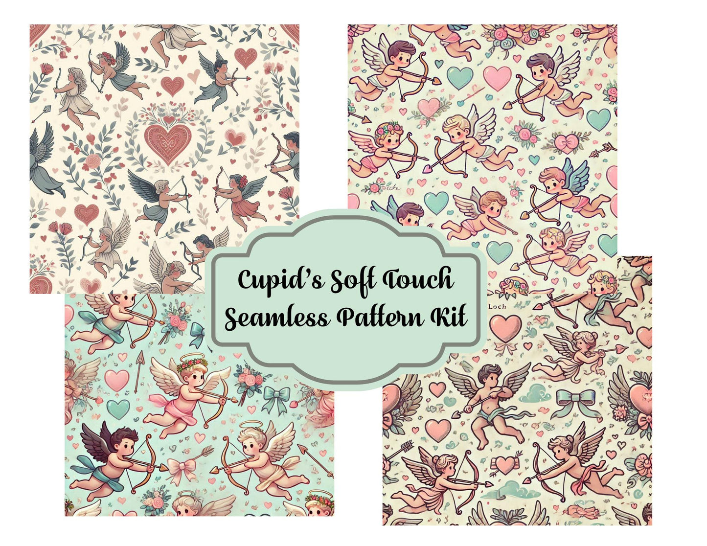 Cupid’s Soft Touch: 8-Page Seamless Pattern Paper Kit