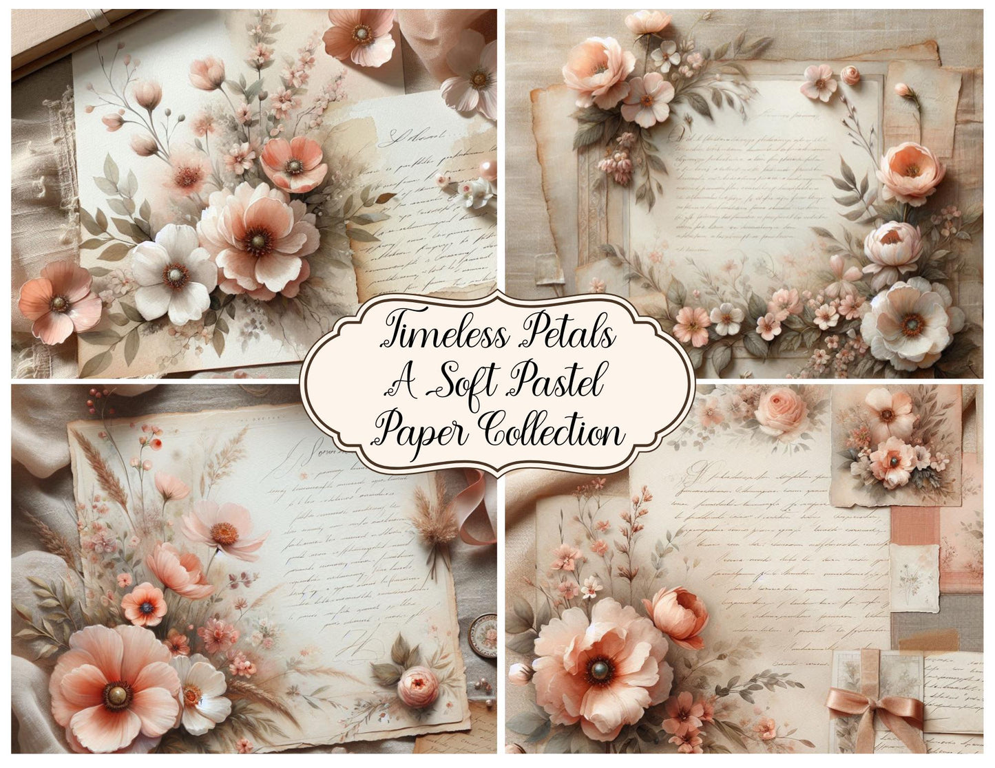 Timeless Petals: A Soft Pastel Background Paper Kit