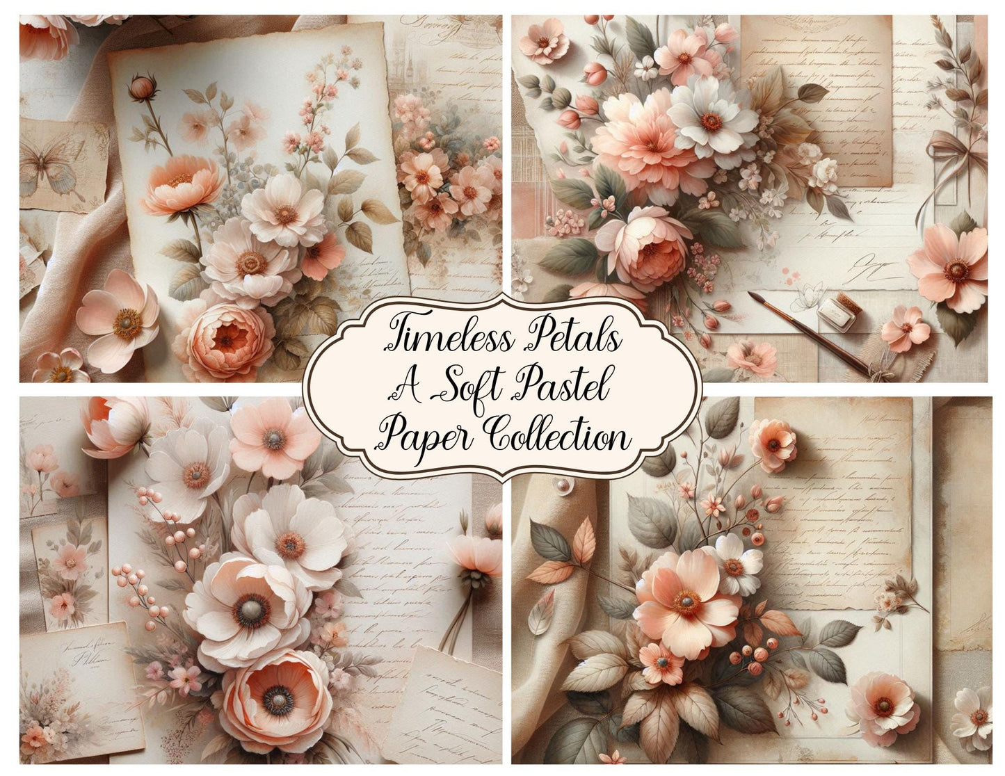 Timeless Petals: A Soft Pastel Background Paper Kit