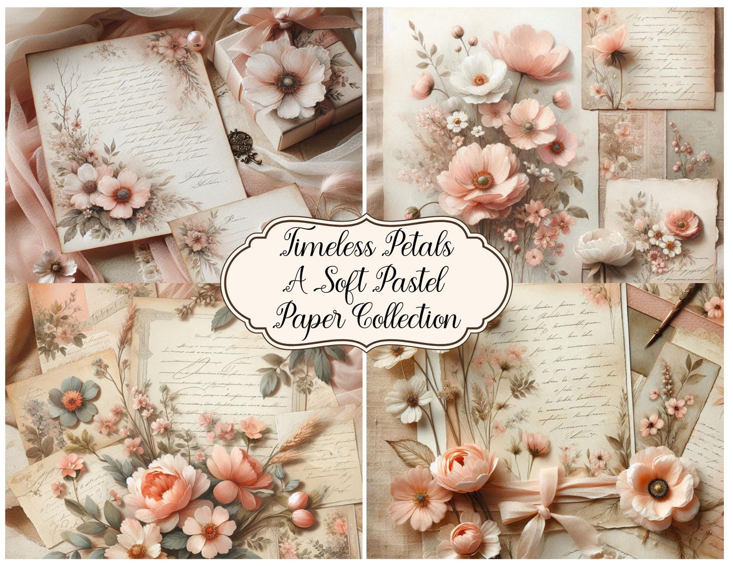 Timeless Petals: A Soft Pastel Background Paper Kit