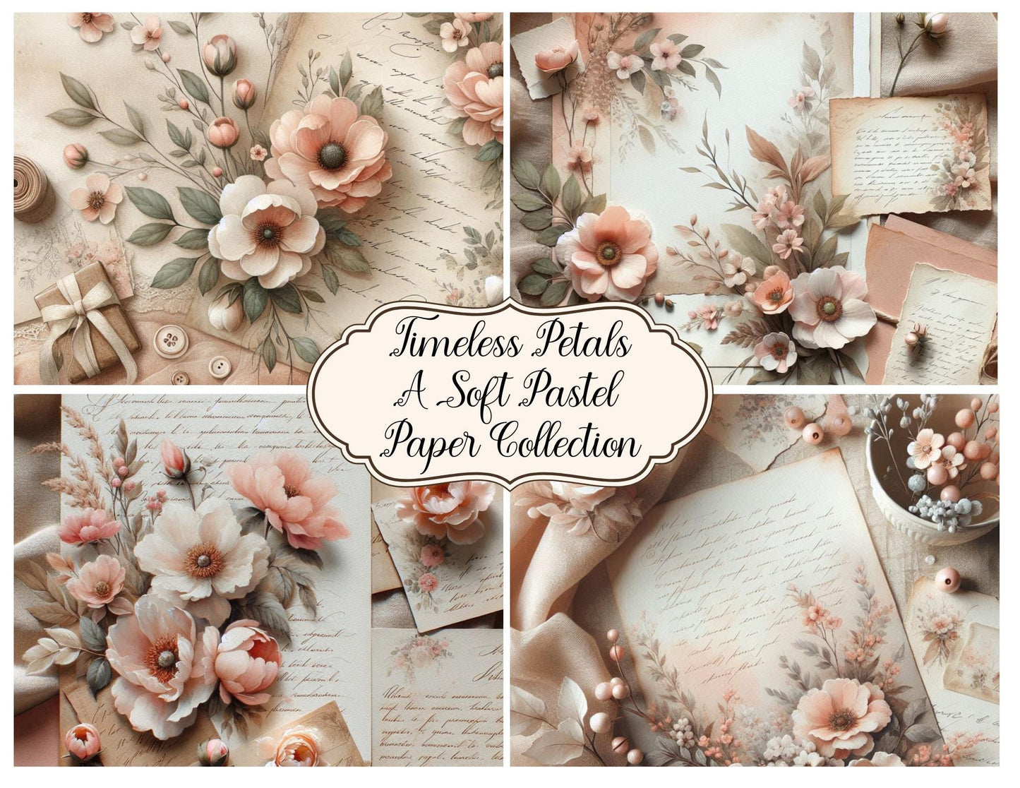Timeless Petals: A Soft Pastel Background Paper Kit