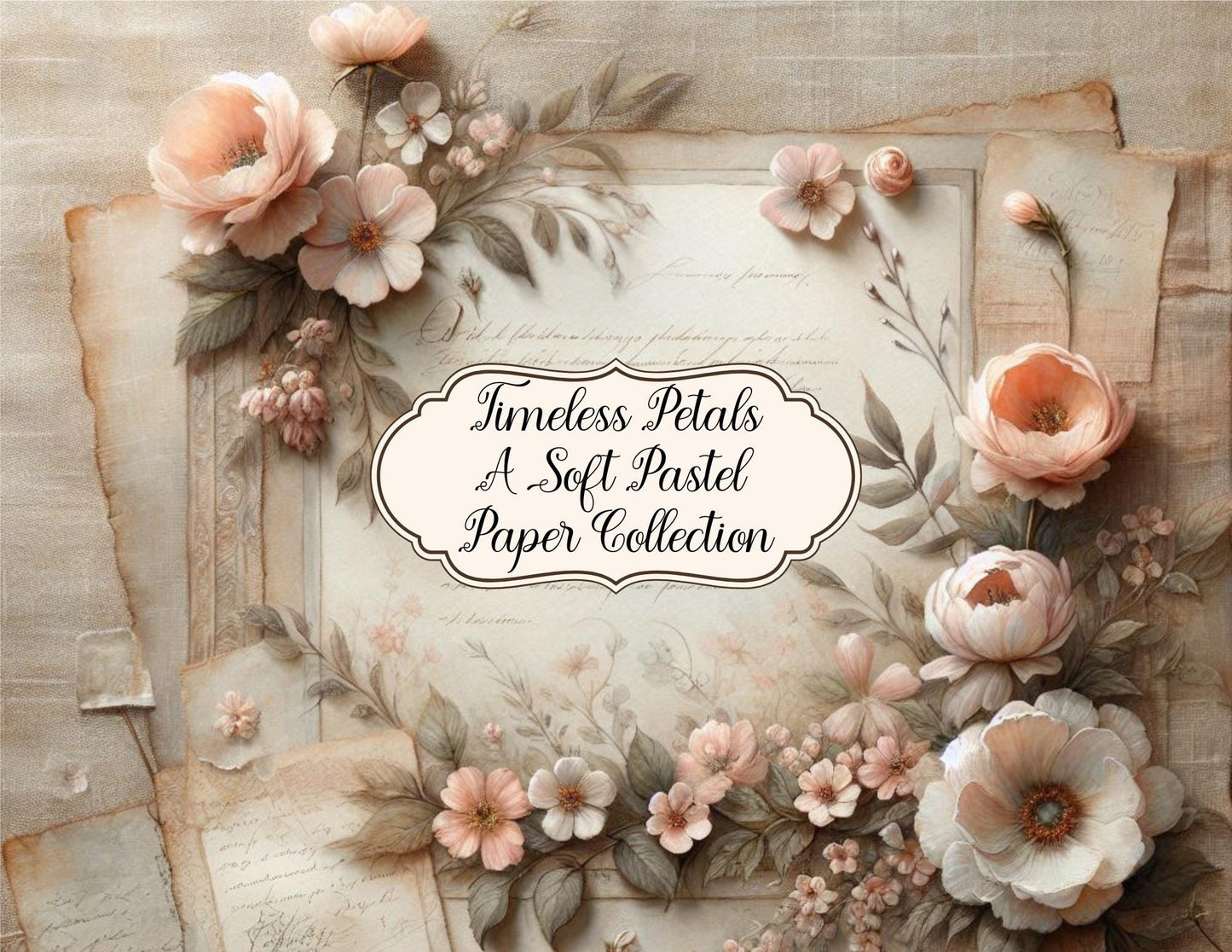 Timeless Petals: A Soft Pastel Background Paper Kit