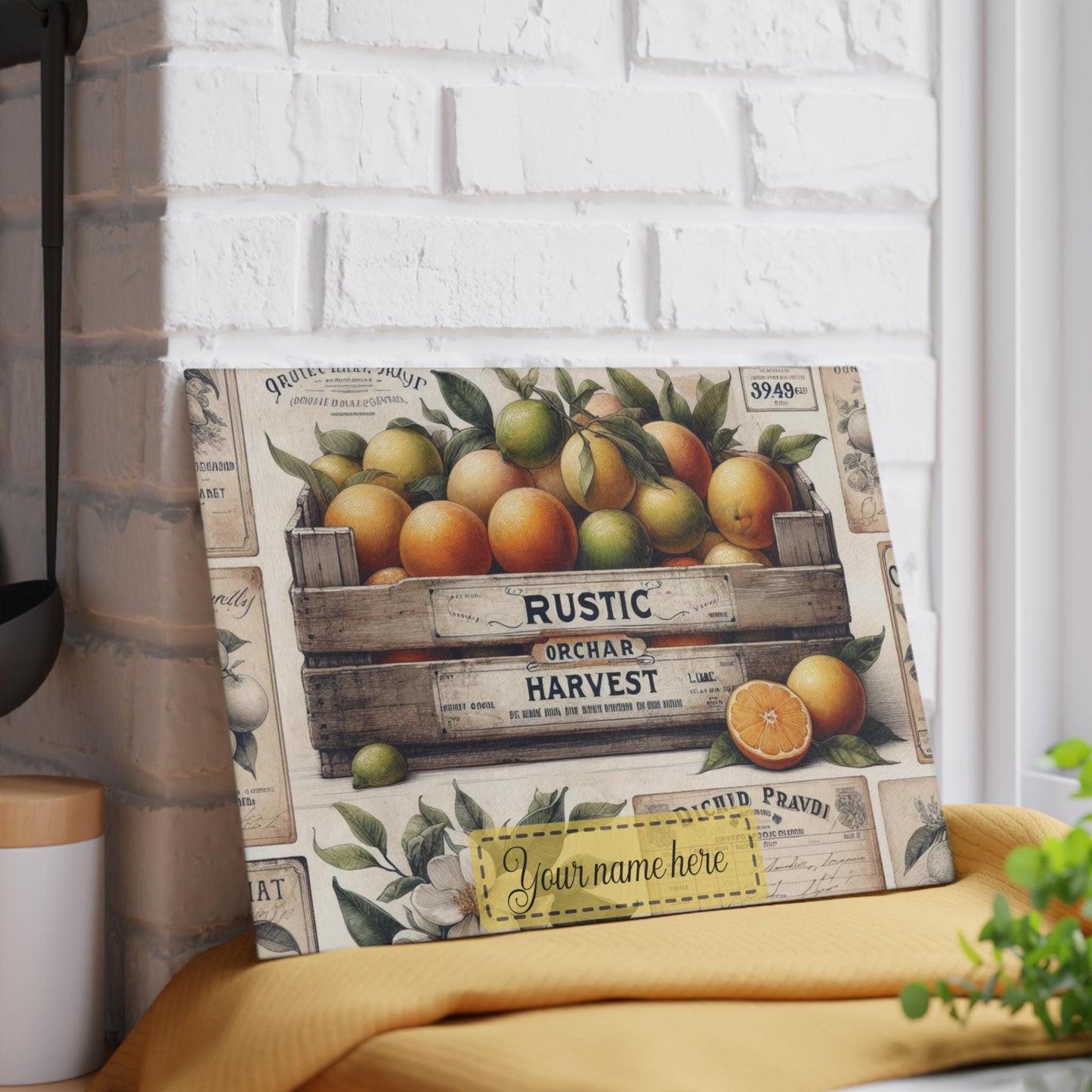 Citrus Crate Glass Cutting Board – Farmhouse Fresh Kitchen Decor