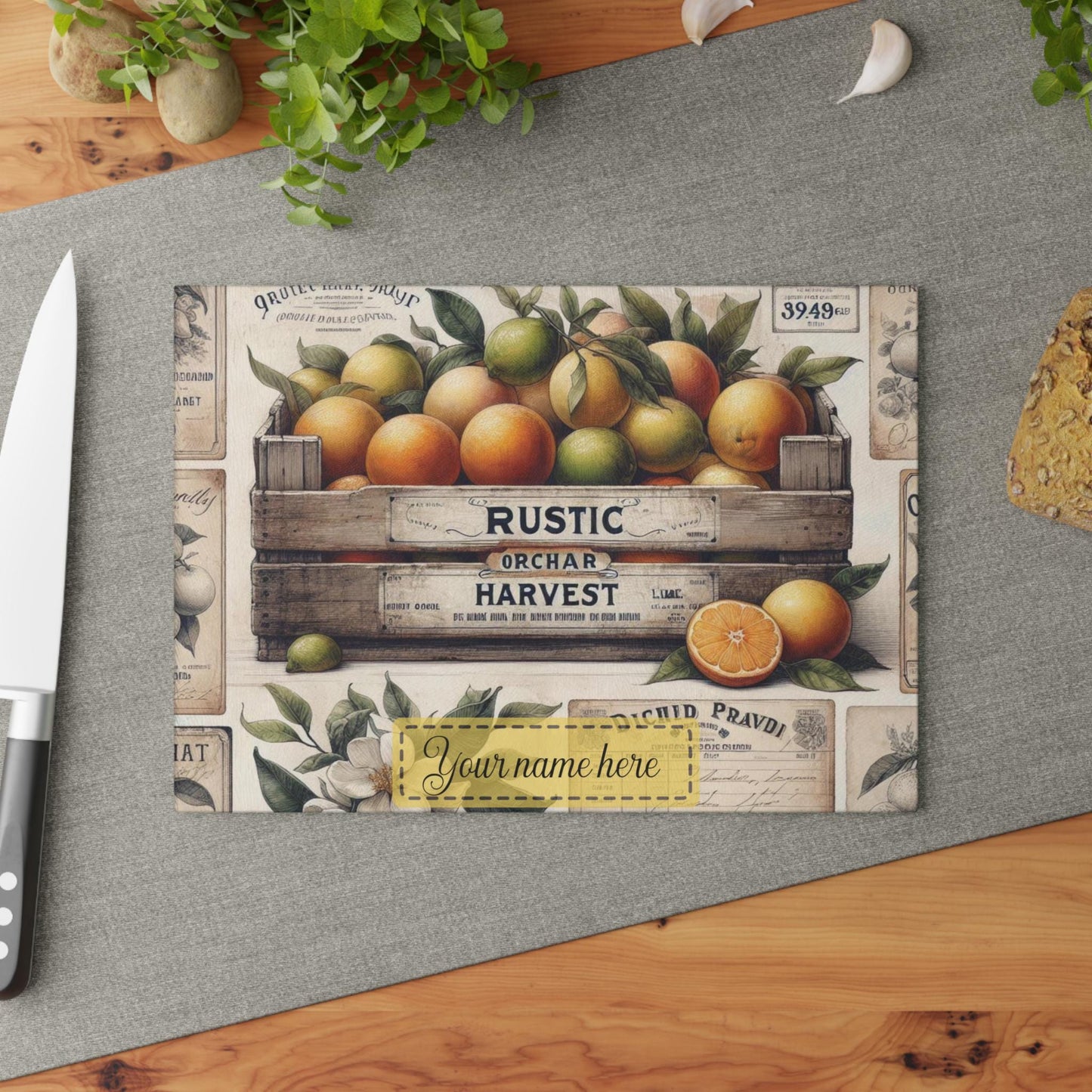 Citrus Crate Glass Cutting Board – Farmhouse Fresh Kitchen Decor