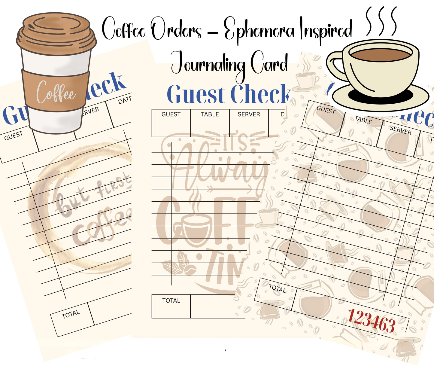 Brewed Notes – Coffee Guest Check Journaling Card