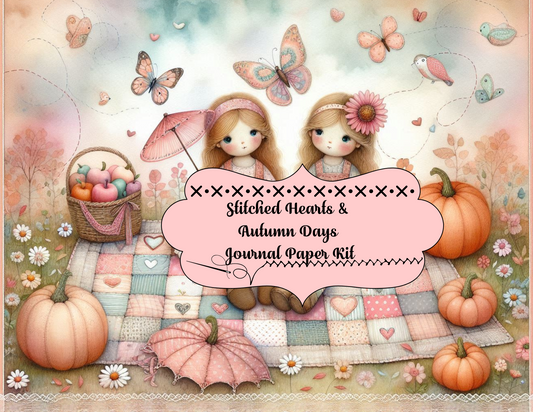 Stitched Hearts & Autumn Days Journal Paper Kit (Digital)
