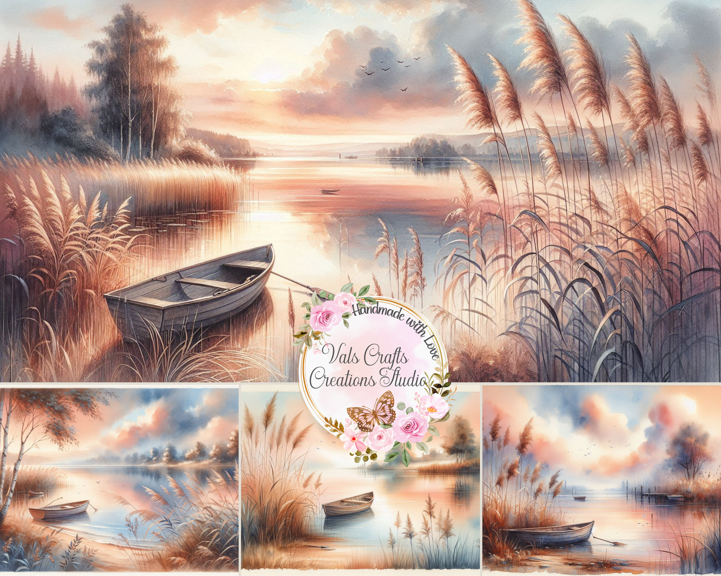 Lakeside Reverie – Digital Watercolor Paper Kit