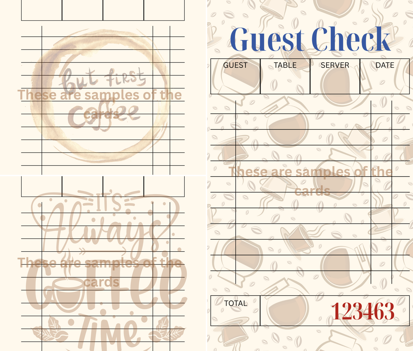🌟 Coffee Orders – Themed Guest Check Set For cozy cafés and journaling sips 🌟