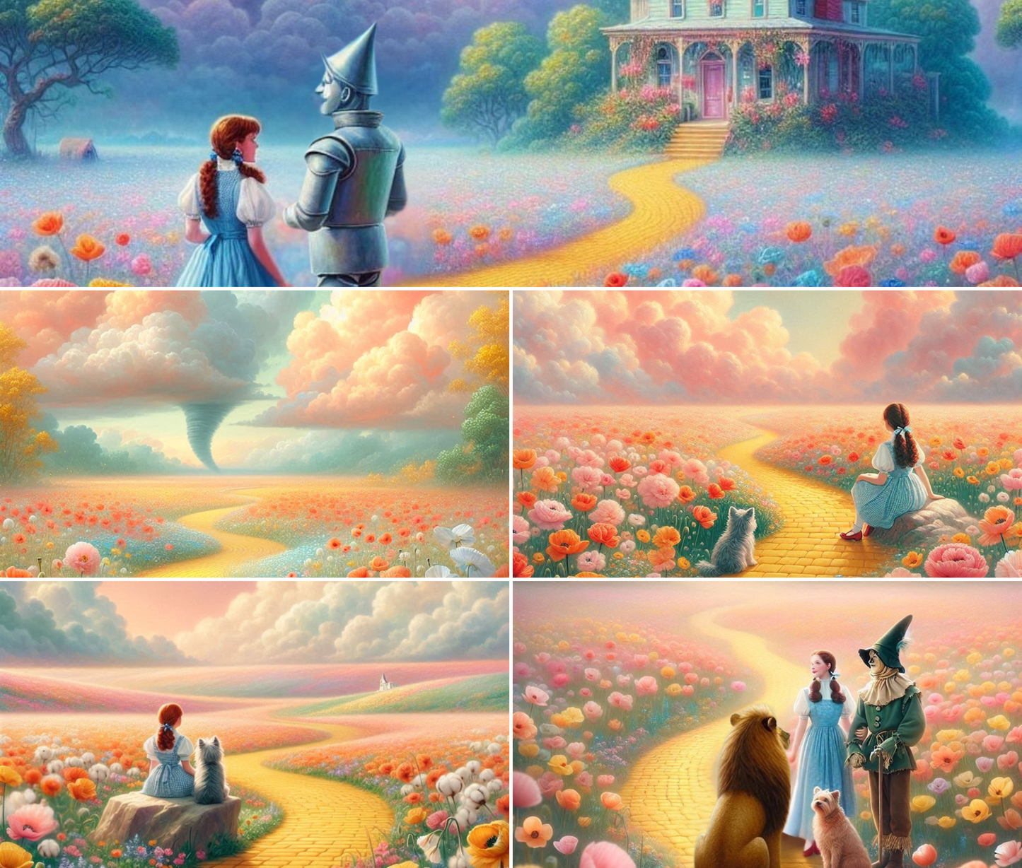 Whimsy on the Yellow Brick Road – 30-Page Printed Background Paper Kit