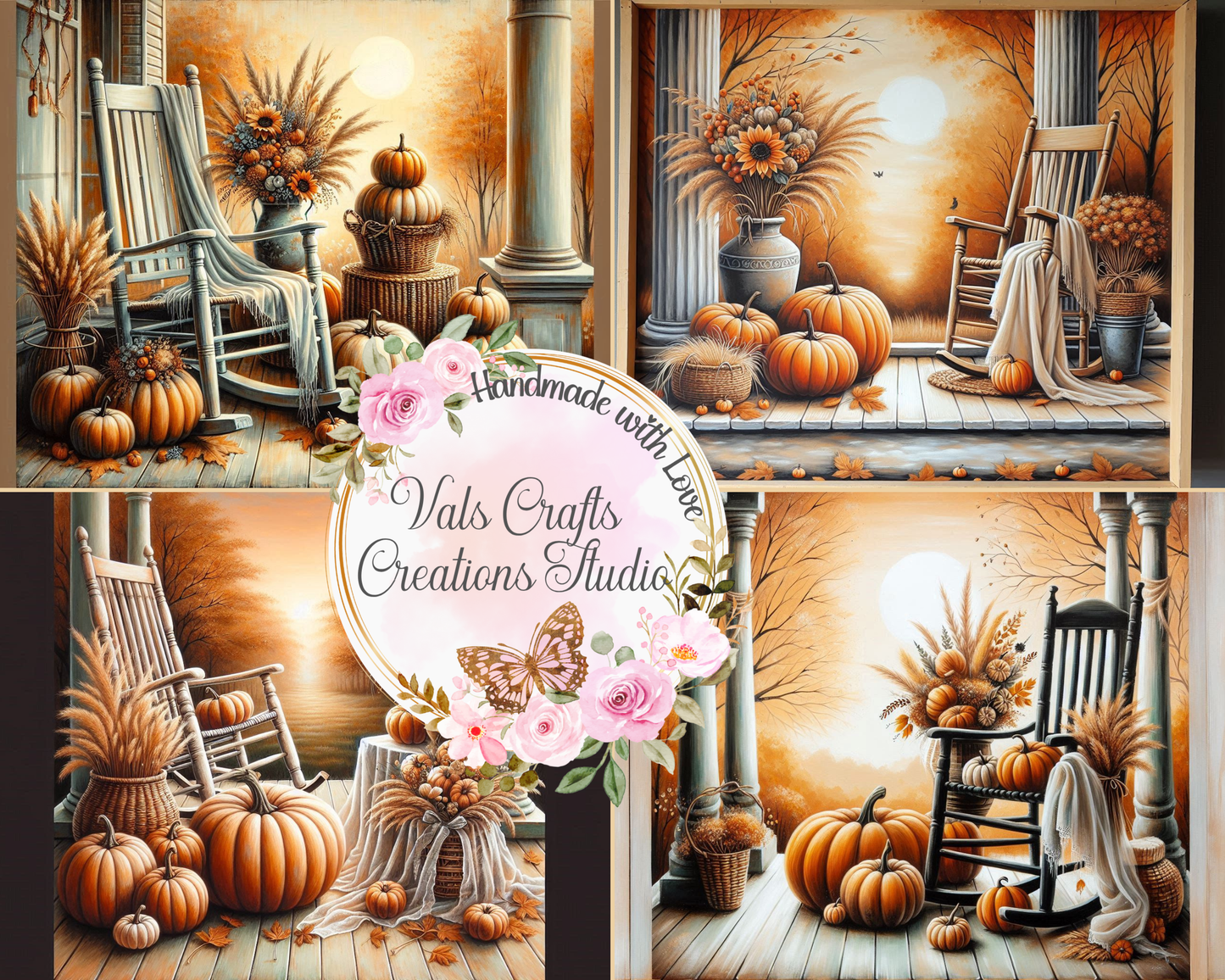 Porch & Parchment Autumn Watercolor Paper Kit 16- Printed Sheets 300 DPI