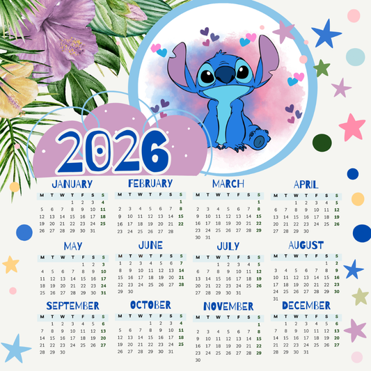 Blue Whimsy 2026 Magnet Calendar