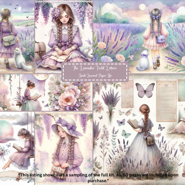 The Lavender Field Letters – Digital Journal Paper Kit