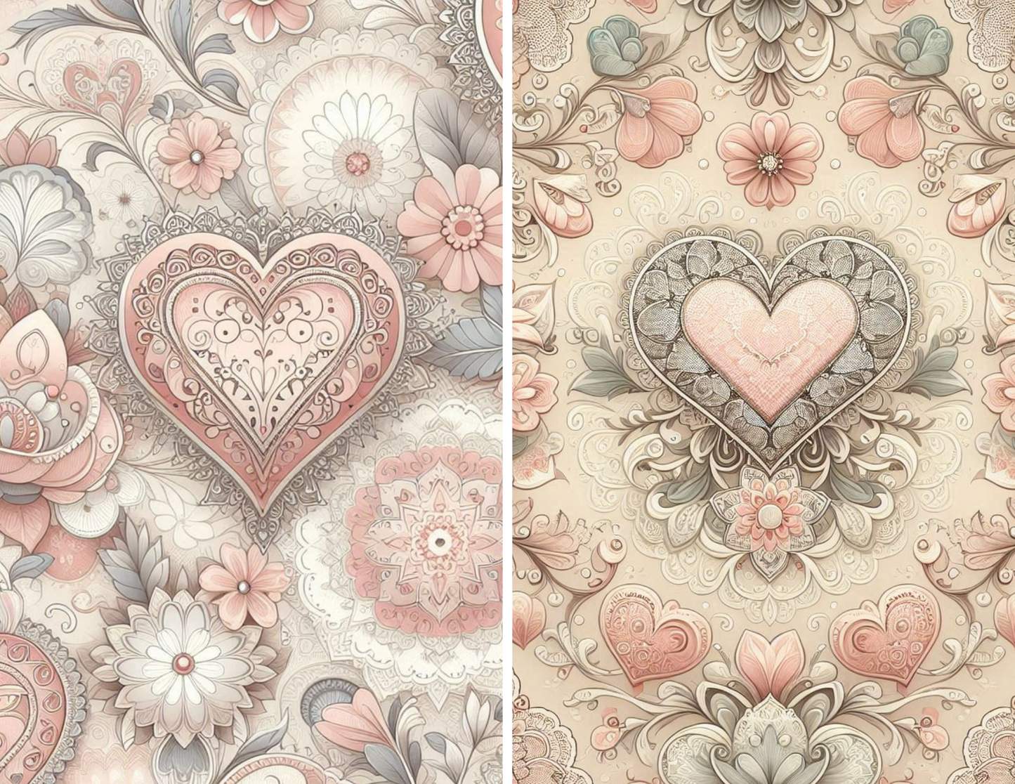 Elegant Hearts – Printed Lace Paper Kit