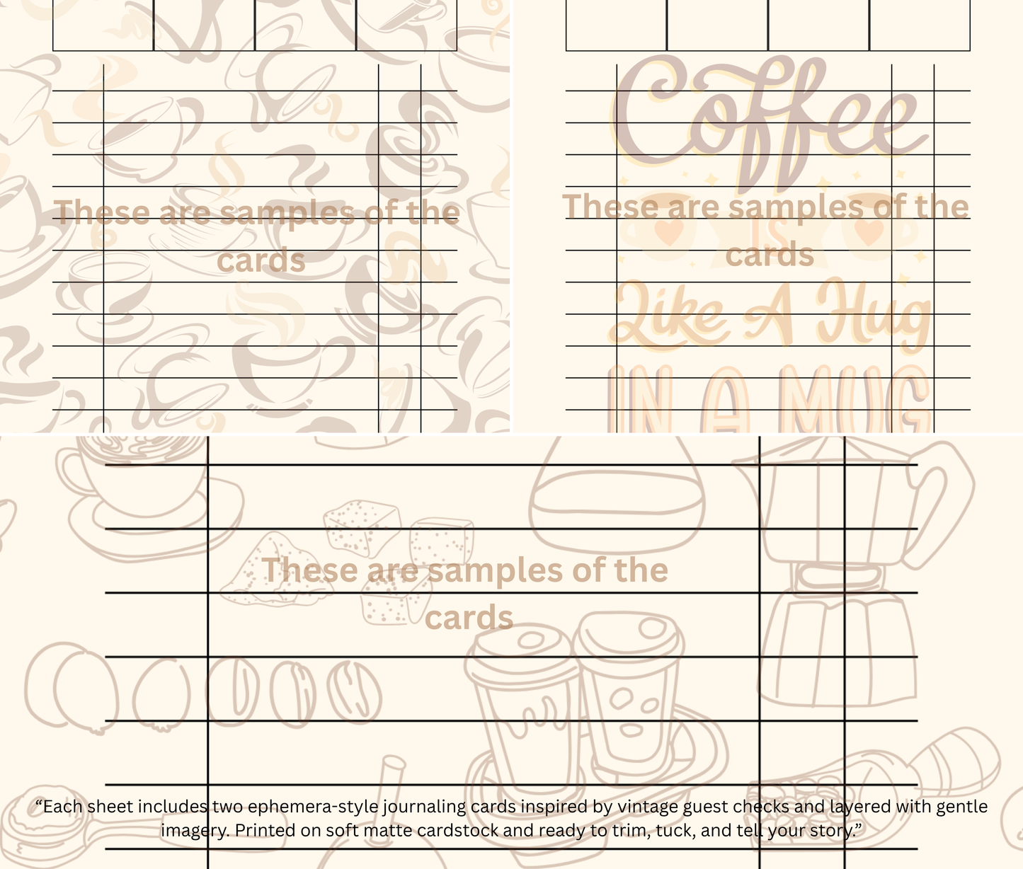 Coffee Orders – Themed Guest Check Set- Digital Download