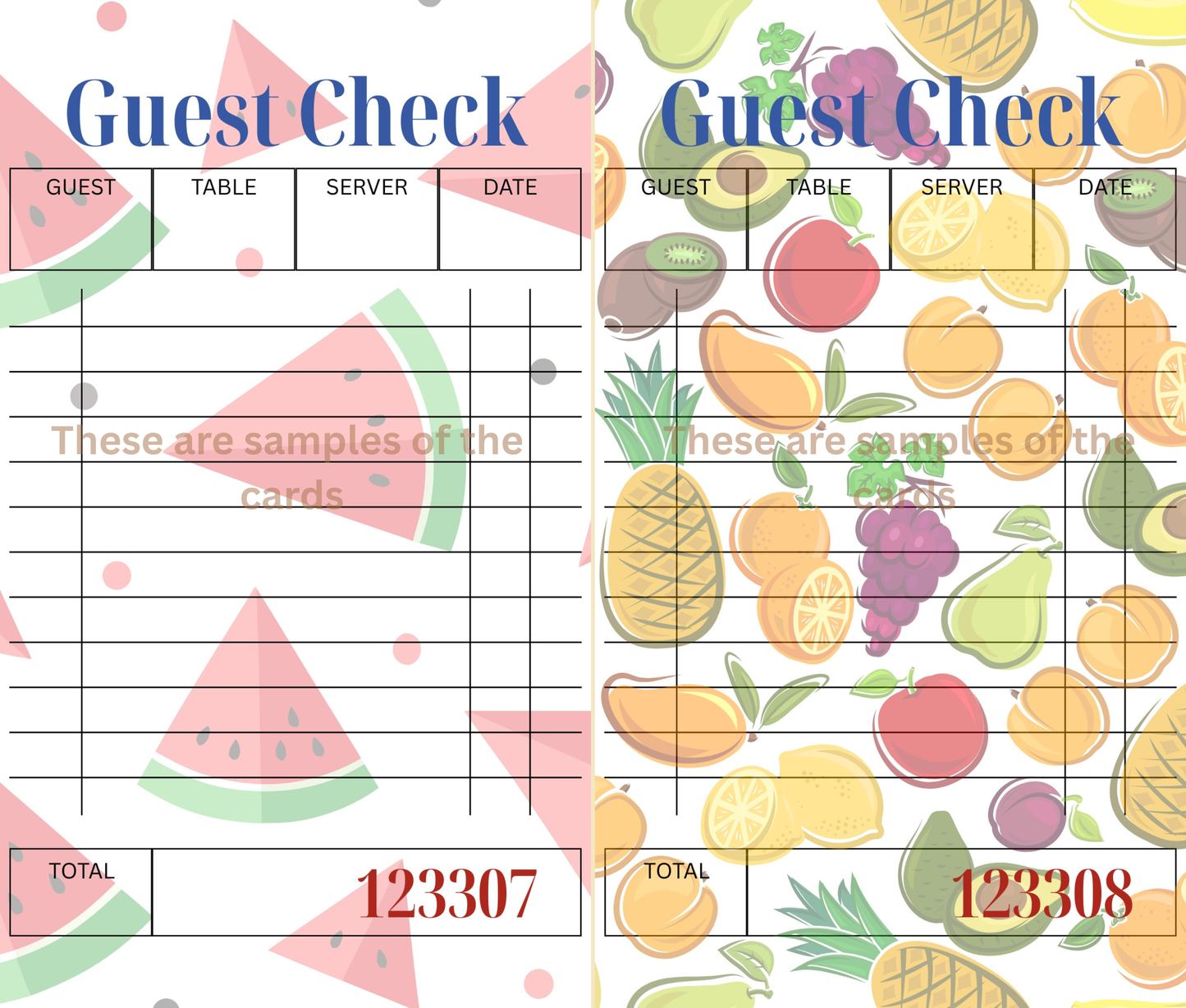 Fruit Stand Orders – Ephemera-Inspired Fruit Guest Check (Printed)