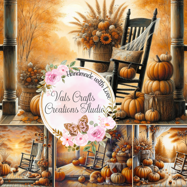 Porch & Parchment – Autumn Watercolor Paper Kit (Digital Download, 300 DPI)