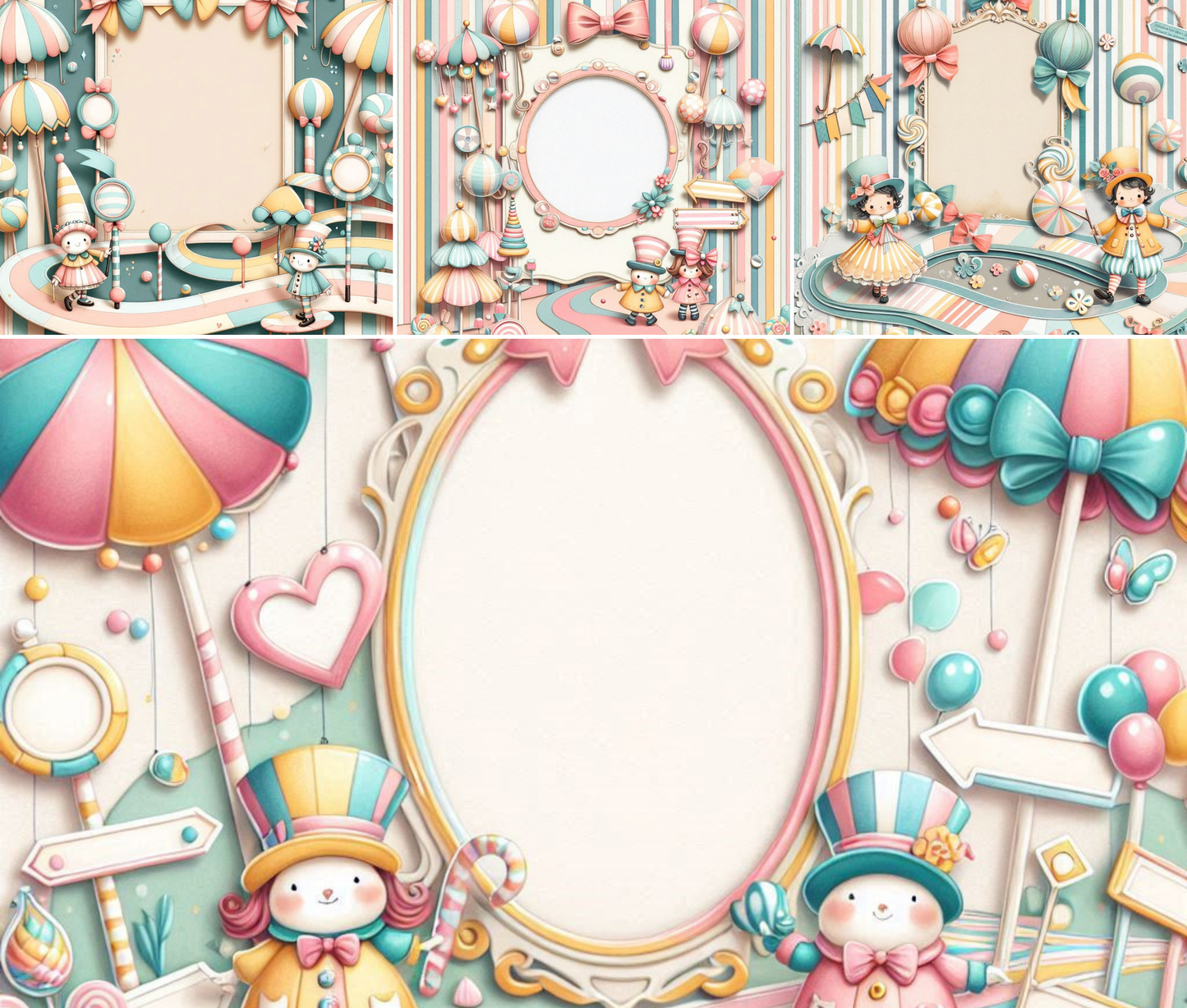 Through the Pastel Looking Glass – 32-Page Digital Background Paper Kit