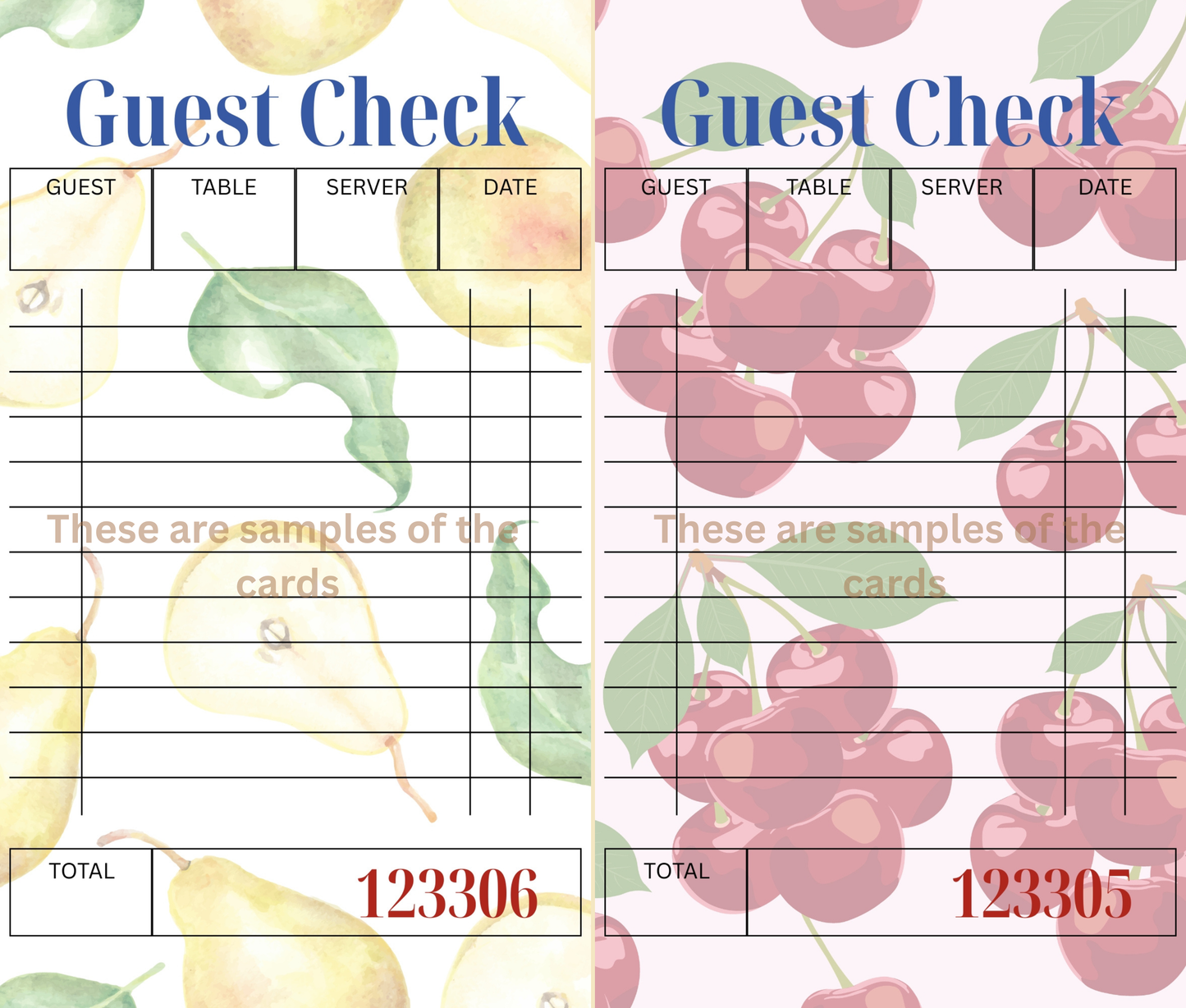 Fruit Stand Orders – Ephemera-Inspired Fruit Guest Check (Printed)