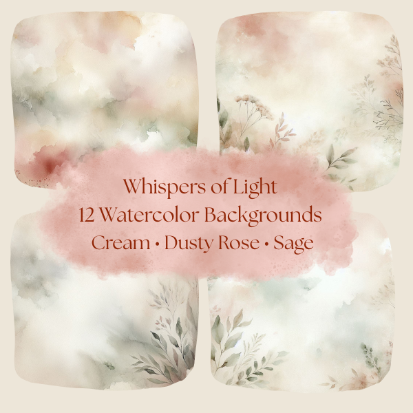 Whispers of Light: Watercolor Background Paper Collection (Digital)