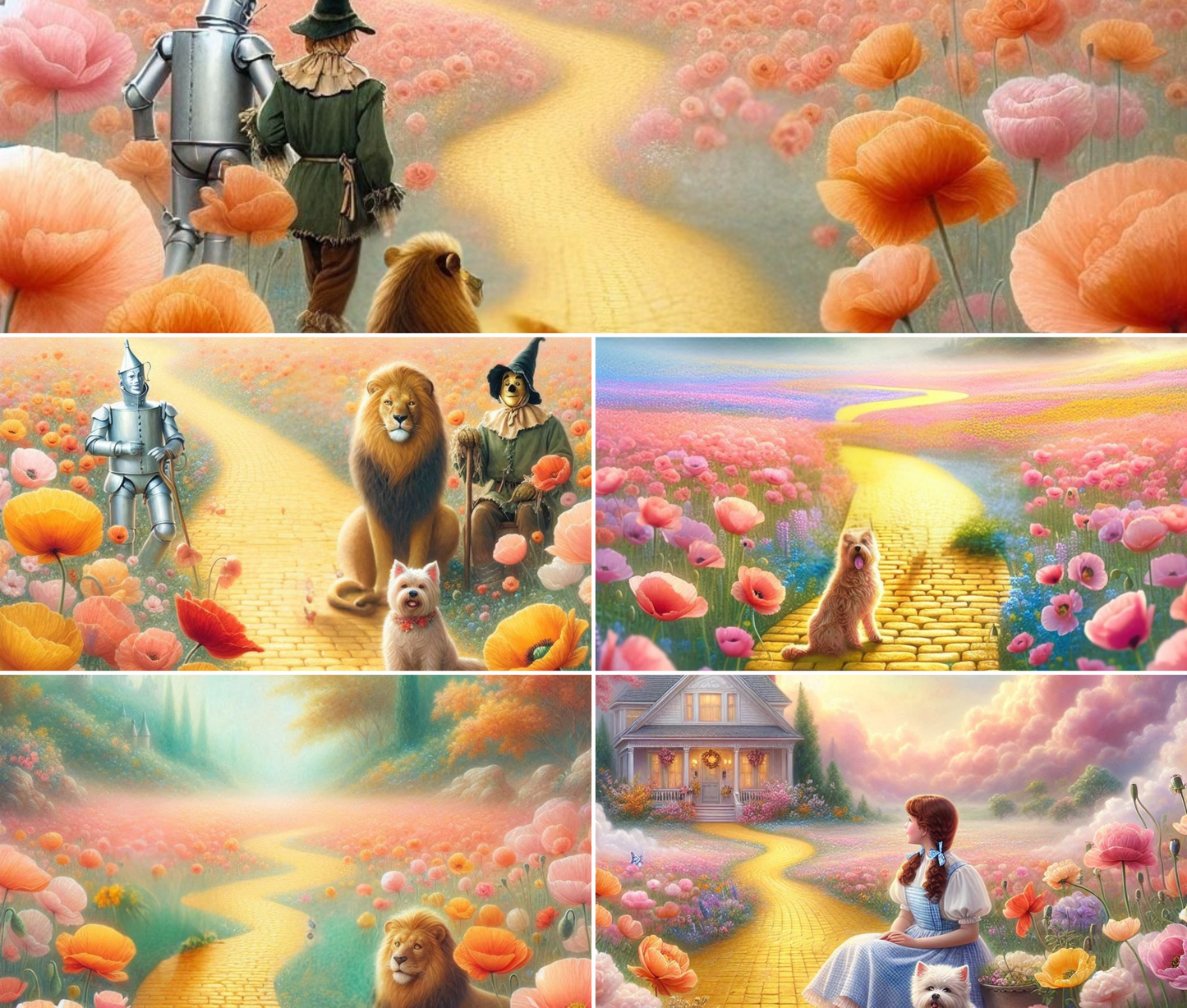 Whimsy on the Yellow Brick Road – 30-Page Printed Background Paper Kit