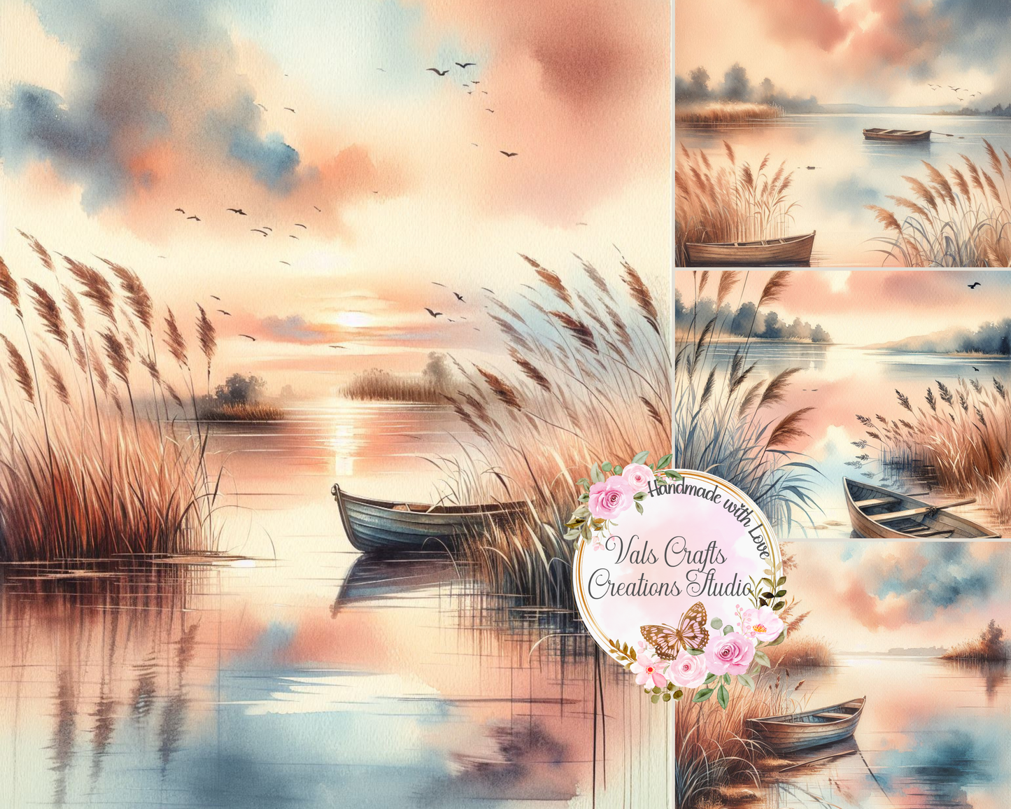Lakeside Reverie – Digital Watercolor Paper Kit