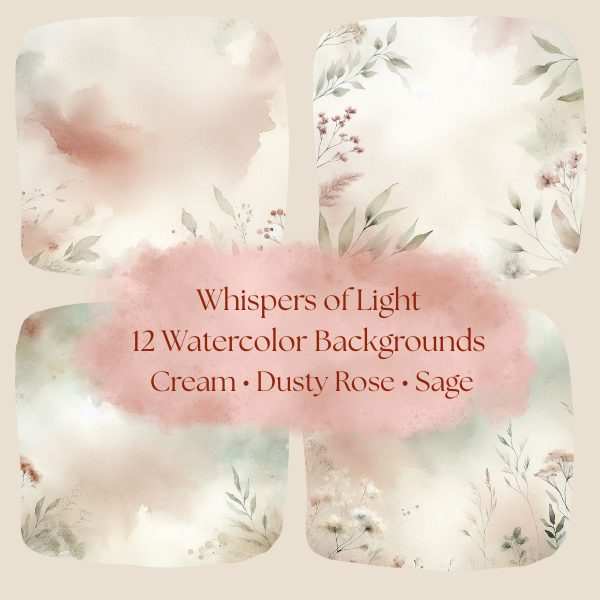 Whispers of Light: Watercolor Background Paper Collection (Digital)