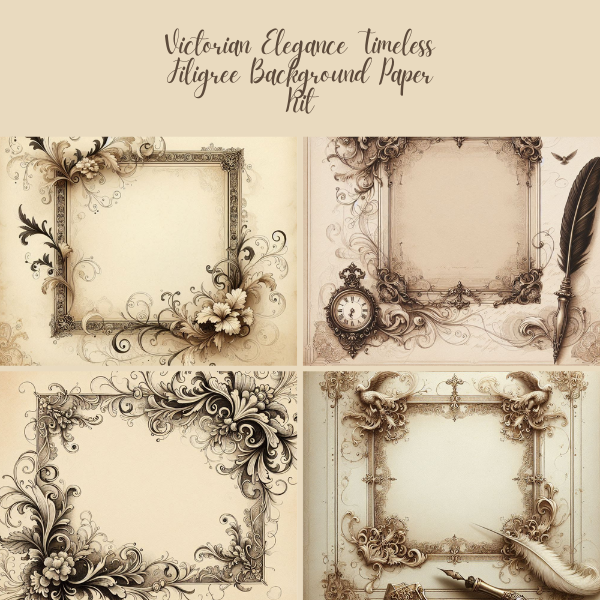 Victorian Elegance – Printed Vintage Background Kit