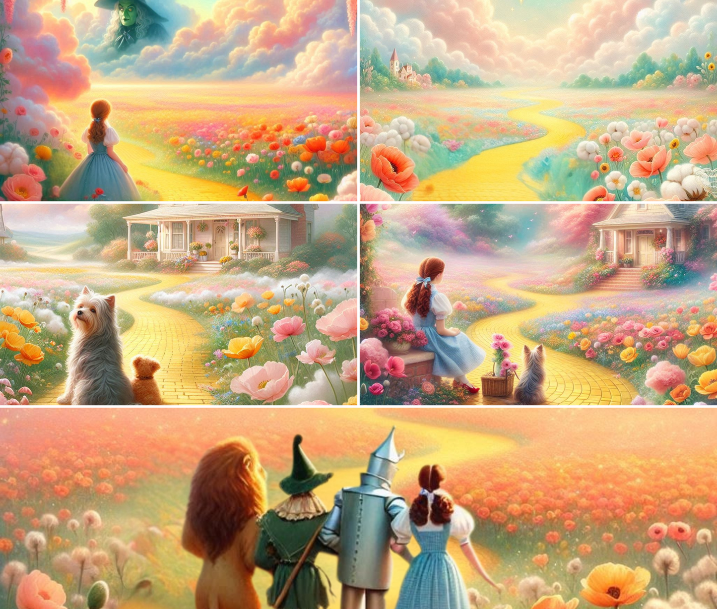 Whimsy on the Yellow Brick Road – 30-Page Printed Background Paper Kit