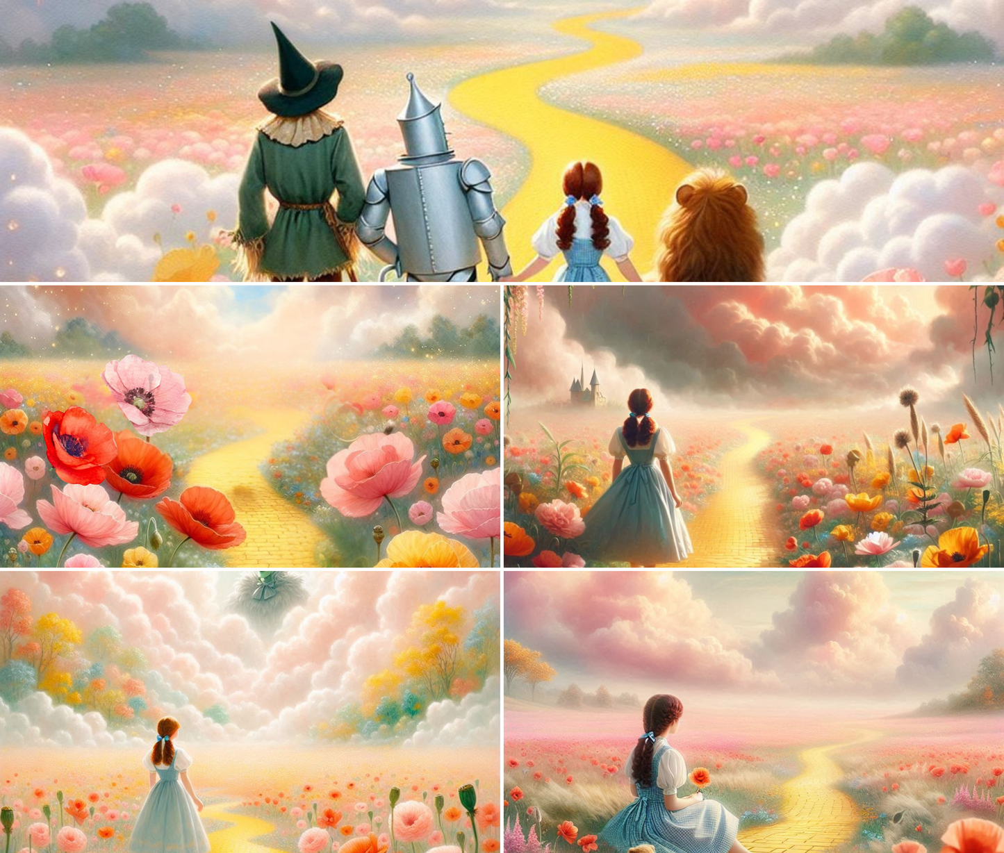 Whimsy on the Yellow Brick Road – 30-Page Printed Background Paper Kit