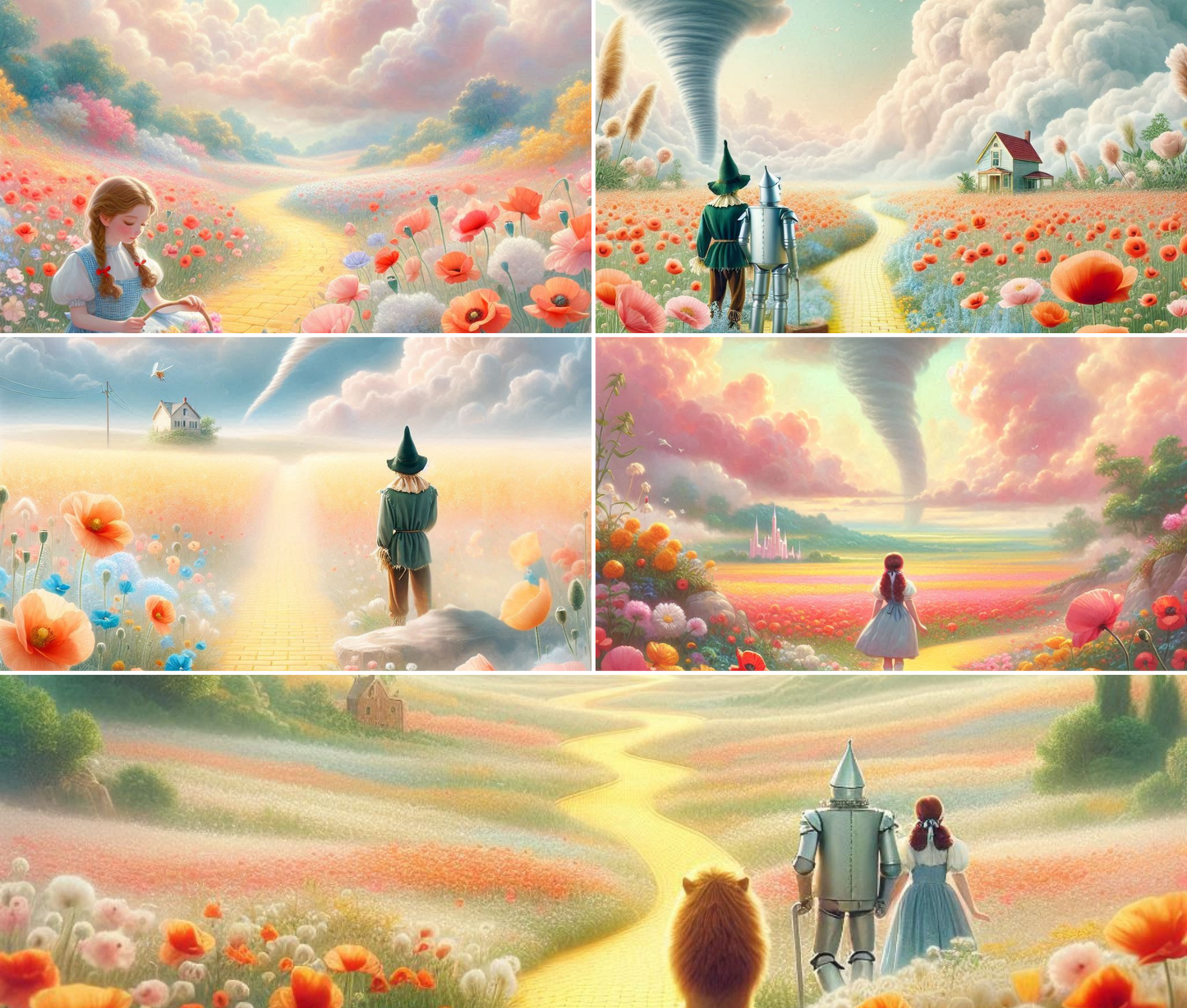 Whimsy on the Yellow Brick Road – 30-Page Printed Background Paper Kit