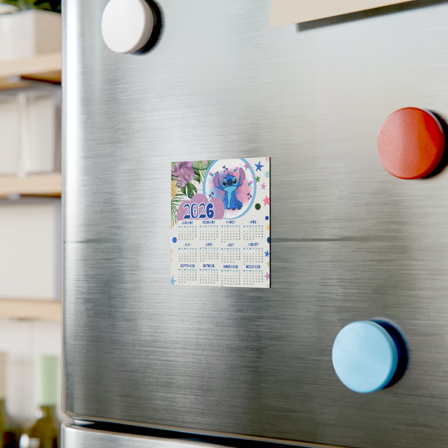 Blue Whimsy 2026 Magnet Calendar
