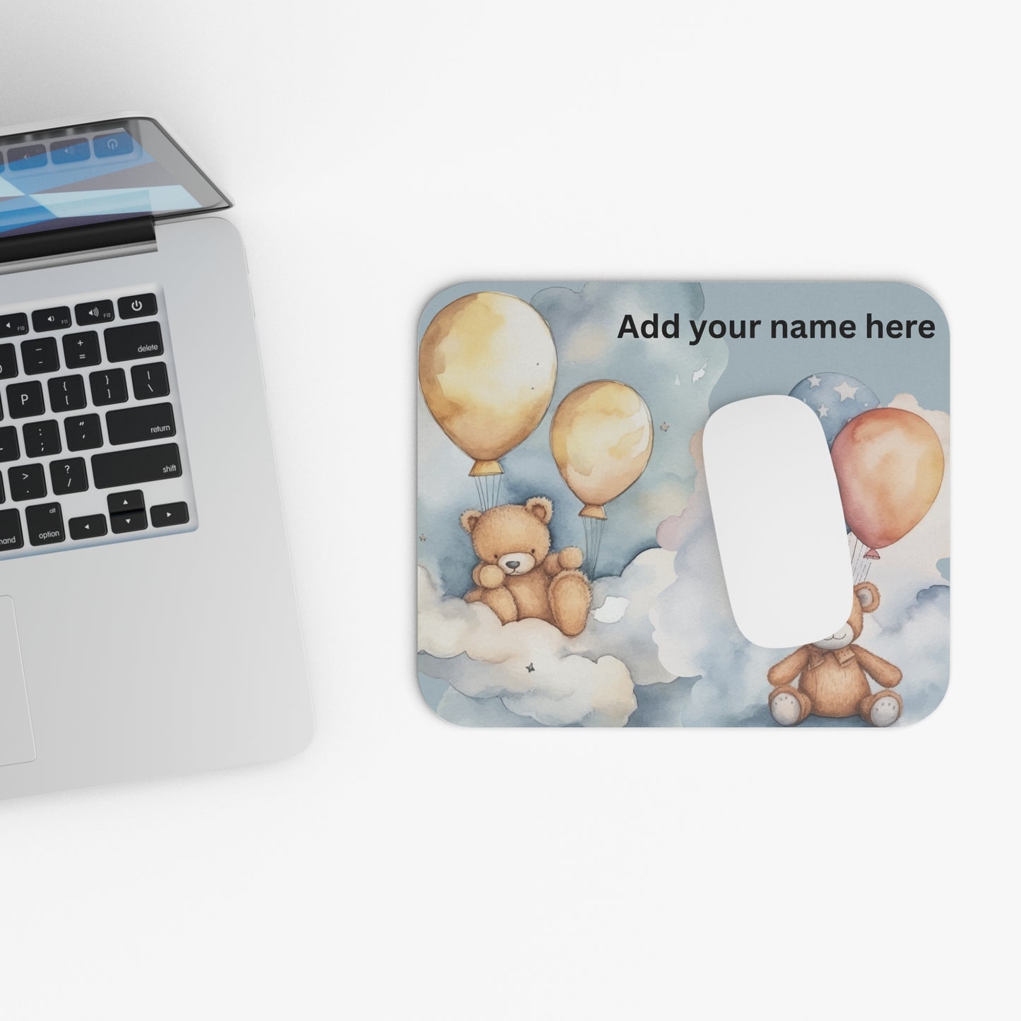 Up in the Clouds – Teddy Bear Mouse Pad (Personalized Available)