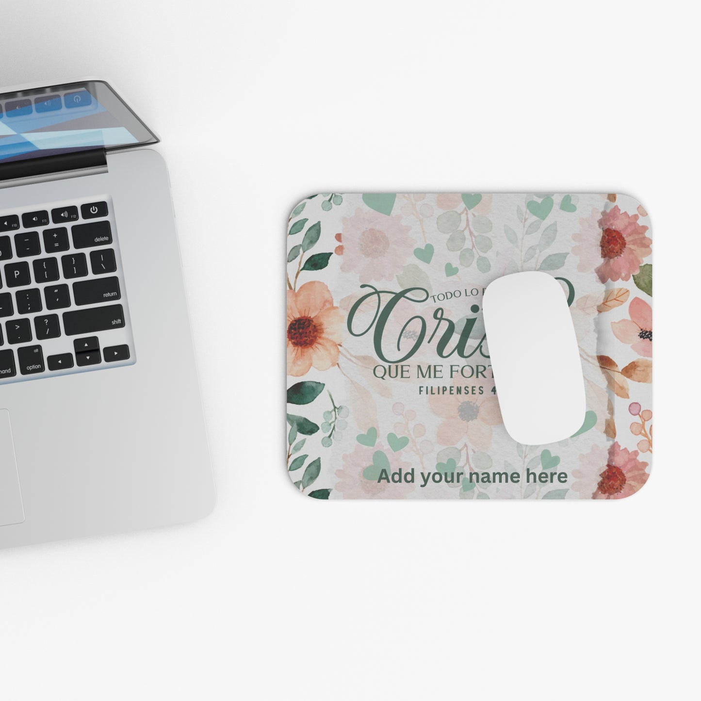 Personalized Christian Desk Mousepad- Todo lo Puedo en Cristo