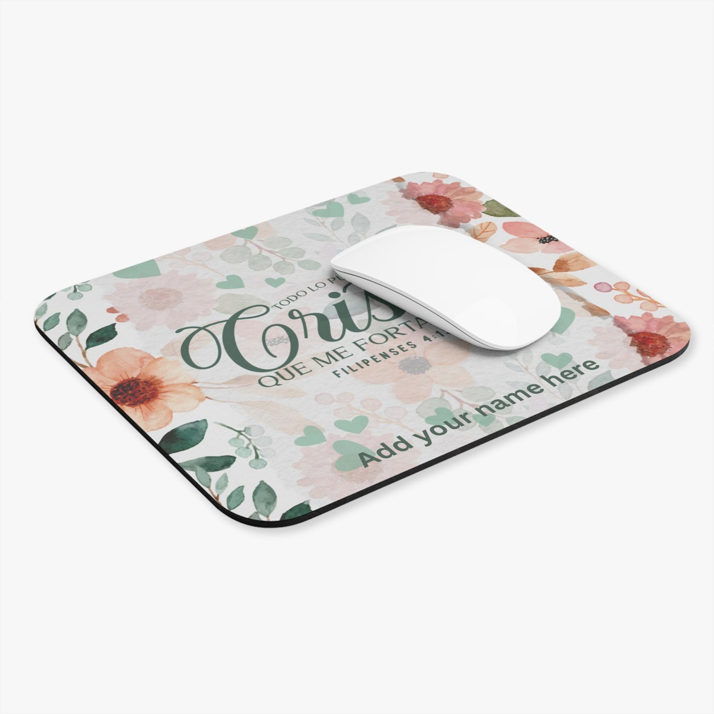Personalized Christian Desk Mousepad- Todo lo Puedo en Cristo