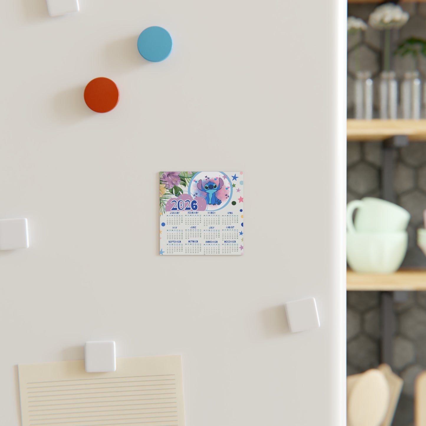 Blue Whimsy 2026 Magnet Calendar
